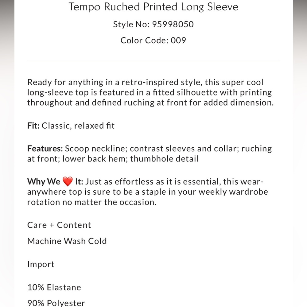 FP Movement Tempo Ruched Printed Long Sleeve - Picture 6 of 6